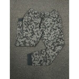 Nike Tech Fleece Joggers Men's Large Gray Black Camo Pants Tapered Drawstrings